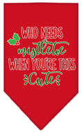 Load image into Gallery viewer, Christmas Pet and Dog Bandana Screen Printed, "Who Needs Mistletoe"