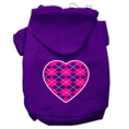 Load image into Gallery viewer, Pet Hoodie "Pink Argyle Heart"