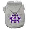 Load image into Gallery viewer, Pet Hoodie "Purple Argyle Paw"