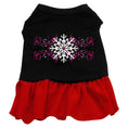 Load image into Gallery viewer, Winter Pet Dress Screen Printed, "Pink Snowflake"