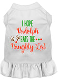 Load image into Gallery viewer, Christmas Pet Dress Screen Printed, "I Hope Rudolph Eats The Naughty List"