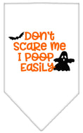 Load image into Gallery viewer, Halloween Pet and Dog Bandana, "Don't Scare Me, I Poop Easily"