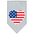 Load image into Gallery viewer, Pet and Dog Bandana Screen Printed, "American Flag Heart"