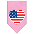 Load image into Gallery viewer, Pet and Dog Bandana Screen Printed, "American Flag Heart"