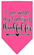 Load image into Gallery viewer, Pet and Dog Bandana Screen Printed, "I Am What My Family Is Thankful For"