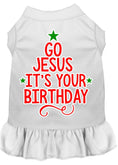 Load image into Gallery viewer, Christmas Pet Dress Screen Printed, "Go Jesus, It's Your Birthday"