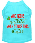Load image into Gallery viewer, Christmas Pet Dog & Cat Shirt Screen Printed, "Who Needs Mistletoe"