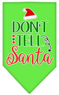 Load image into Gallery viewer, Christmas Pet and Dog Bandana Screen Printed, "Don't Tell Santa"