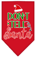 Load image into Gallery viewer, Christmas Pet and Dog Bandana Screen Printed, "Don't Tell Santa"