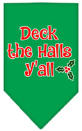 Load image into Gallery viewer, Christmas Pet and Dog Bandana Screen Printed, "Deck The Halls Y'all"