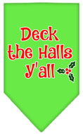 Load image into Gallery viewer, Christmas Pet and Dog Bandana Screen Printed, "Deck The Halls Y'all"