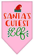 Load image into Gallery viewer, Christmas Pet and Dog Bandana Screen Printed, "Santa's Cutest Elf"