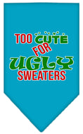 Load image into Gallery viewer, Christmas Pet and Dog Bandana Screen Printed, "Too Cute For Ugly Sweaters"