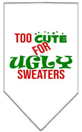 Load image into Gallery viewer, Christmas Pet and Dog Bandana Screen Printed, "Too Cute For Ugly Sweaters"