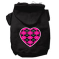 Load image into Gallery viewer, Pet Hoodie "Pink Argyle Heart"