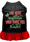Load image into Gallery viewer, Christmas Pet Dress Screen Printed, "Who Needs Mistletoe"