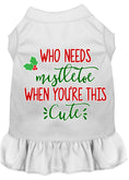 Load image into Gallery viewer, Christmas Pet Dress Screen Printed, "Who Needs Mistletoe"