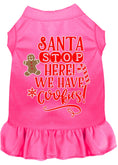 Load image into Gallery viewer, Christmas Pet Dress Screen Printed, "Santa Stop Here, We Have Cookies"