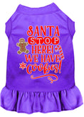 Load image into Gallery viewer, Christmas Pet Dress Screen Printed, "Santa Stop Here, We Have Cookies"