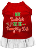 Load image into Gallery viewer, Christmas Pet Dress Screen Printed, "I Hope Rudolph Eats The Naughty List"