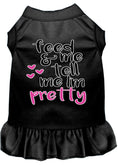 Load image into Gallery viewer, Pet Dog and Cat Dress Screen Printed, "Feed Me & Tell Me I'm Pretty"