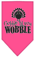 Load image into Gallery viewer, Pet and Dog Bandana Screen Printed, "Gobble Til You Wobble"