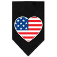 Load image into Gallery viewer, Pet and Dog Bandana Screen Printed, "American Flag Heart"