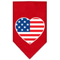 Load image into Gallery viewer, Pet and Dog Bandana Screen Printed, "American Flag Heart"