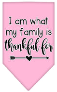 Load image into Gallery viewer, Pet and Dog Bandana Screen Printed, "I Am What My Family Is Thankful For"