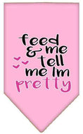Load image into Gallery viewer, Pet and Dog Bandana Screen Printed, "Feed Me & Tell Me I'm Pretty"