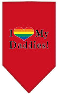 Load image into Gallery viewer, Pet and Dog Bandana Screen Printed, "I Heart My Daddies"