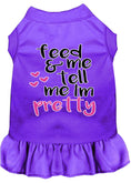 Load image into Gallery viewer, Pet Dog and Cat Dress Screen Printed, "Feed Me & Tell Me I'm Pretty"