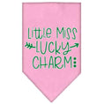 Load image into Gallery viewer, Pet and Dog Bandana Screen Printed, "Little Miss Lucky Charm"