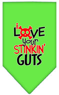 Load image into Gallery viewer, Pet and Dog Bandana Screen Printed, "Love Your Stinkin Guts"