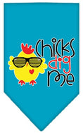 Load image into Gallery viewer, Pet and Dog Bandana Screen Printed, "Chicks Dig Me"