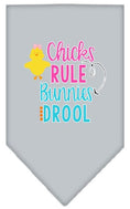 Load image into Gallery viewer, Pet and Dog Bandana Screen Printed, "Chicks Rule, Bunnies Drool"