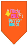 Load image into Gallery viewer, Pet and Dog Bandana Screen Printed, "Chicks Rule, Bunnies Drool"