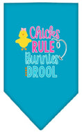 Load image into Gallery viewer, Pet and Dog Bandana Screen Printed, "Chicks Rule, Bunnies Drool"