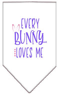 Load image into Gallery viewer, Pet and Dog Bandana Screen Printed, "Every Bunny Loves Me"