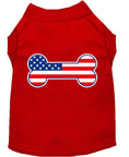 Load image into Gallery viewer, Pet Dog & Cat Shirt Screen Printed, "Bone Shaped American Flag"