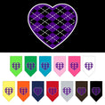 Load image into Gallery viewer, Pet and Dog Bandana Screen Printed, "Argyle Heart Purple"
