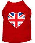 Load image into Gallery viewer, Pet Dog & Cat Shirt Screen Printed, "British Flag Heart"