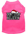 Load image into Gallery viewer, Christmas Screenprinted Dog Shirt, "Don't Stop Believin"