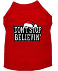 Load image into Gallery viewer, Christmas Screenprinted Dog Shirt, "Don't Stop Believin"