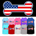 Load image into Gallery viewer, Pet Dog & Cat Shirt Screen Printed, "Bone Shaped American Flag"