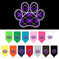 Load image into Gallery viewer, Pet and Dog Bandana Screen Printed, "Purple Argyle Paw"