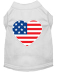 Load image into Gallery viewer, Pet Dog & Cat Shirt Screen Printed, "American Flag Heart"