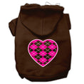 Load image into Gallery viewer, Pet Hoodie "Pink Argyle Heart"