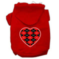 Load image into Gallery viewer, Pet Hoodie "Red Argyle Heart"