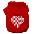 Load image into Gallery viewer, Pet Hoodie Screen Printed, "Chevron Heart"